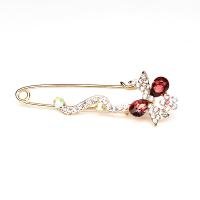 Zinc Alloy Brooches plated for woman & with rhinestone nickel lead & cadmium free 70*25mm Sold By Lot