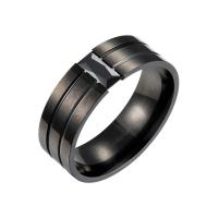 Stainless Steel Finger Ring, plated, fashion jewelry & different size for choice & for man, black, 8x2mm, Sold By PC