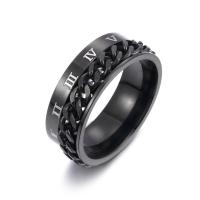 Vinger Ring in edelstaal, Titanium Staal, plated, mode sieraden & uniseks & verschillende grootte voor keus, meer kleuren voor de keuze, Verkocht door PC