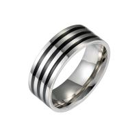 Stainless Steel Finger Ring, plated, fashion jewelry & different size for choice & for man, silver color, 8x2mm, Sold By PC