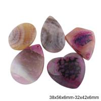 Dragon Veins Agate Pendant, Nuggets, pink, 38x56x6-32x42x6mm, Hole:Approx 1.5mm, 5PCs/Bag, Sold By Bag