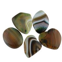 Lace Agate Pendants, Nuggets, brown, 43x39x6-33x42x6mm, Hole:Approx 1.5mm, 5PCs/Bag, Sold By Bag