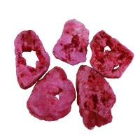 Ágata Natural Druzy Pendant, Ágata quartzo de gelo, Pepitas, roxo, 24x35x6-24x30x6mm, Buraco:Aprox 1.5mm, 5PCs/Bag, vendido por Bag