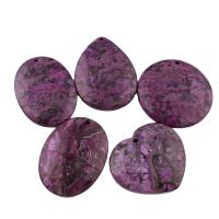 Gemstone ondulation Pendentif, pepite, violet, 48x48x6-36x49x6mm, Trou:Environ 1.5mm, 5PC/sac, Vendu par sac