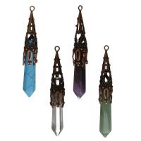 Gemstone Pendants Jewelry Brass with Gemstone rose gold color nickel lead & cadmium free Approx 2.5mm Sold By PC