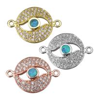 Brass Jewelry Connector plated micro pave cubic zirconia & 1/1 loop nickel lead & cadmium free Approx 1.5mm Sold By Lot