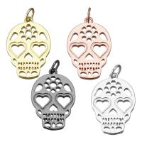 Brass Jewelry Pendants, Skull, plated, more colors for choice, nickel, lead & cadmium free, 15x22.50x1.50mm, Hole:Approx 3.5mm, 10PCs/Lot, Sold By Lot