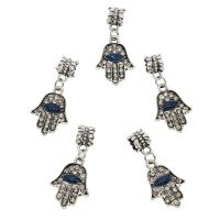 Tibetan Style Hamsa Pendants, antique silver color plated, enamel, nickel, lead & cadmium free, 16x34x8mm, Hole:Approx 2/3mm, 50PCs/Bag, Sold By Bag