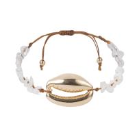 Tibetan Style Bracelet, with PU Leather Cord & Gemstone & Shell, Shell, plated, adjustable & different styles for choice & for woman, nickel, lead & cadmium free, 35mm, Sold Per Approx 11.82 Inch Strand