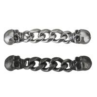 Stainless Steel Connector Skull curb chain & 1/1 loop 52mm Approx 1.5mm Sold By Lot