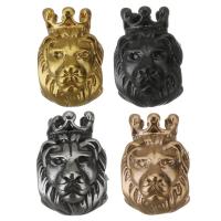 Stainless Steel Large Hole Beads, Lion, plated, vintage, more colors for choice, 8.50x13x11mm, Hole:Approx 5mm, 10PCs/Lot, Sold By Lot