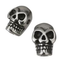Stainless Steel Beads, Skull, vintage, original color, 6x8x5mm, Hole:Approx 1.5mm, 10PCs/Lot, Sold By Lot