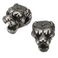 Stainless Steel Beads, Tiger, vintage, original color, 8x11x9mm, Hole:Approx 2.5mm, 10PCs/Lot, Sold By Lot
