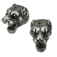 Stainless Steel Beads, Tiger, vintage, original color, 8x11x9mm, Hole:Approx 3mm, 10PCs/Lot, Sold By Lot