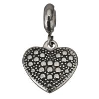 Stainless Steel Heart Pendants, vintage, original color, 28mm,16x16.5x2.5mm, Hole:Approx 5mm, 10PCs/Lot, Sold By Lot