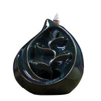 Queimador de incenso Backflow de porcelana, feito à mão, para casa e escritório & Sustentável, azul, 140x160mm, vendido por PC