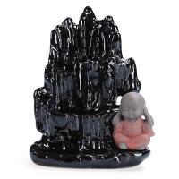 Backflow Incense Burner Porcelain half handmade for home and office & durable black 110*143mmuff0c130*115mm Sold By PC