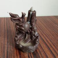 Backflow Incense Burner Porcelain for home and office & durable brown Sold By Set