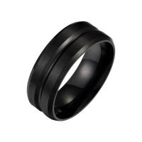 Vinger Ring in edelstaal, 316L roestvrij staal, plated, mode sieraden & verschillende grootte voor keus & voor de mens & frosted, meer kleuren voor de keuze, 8x2mm, Verkocht door PC