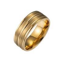 Rustfrit stål fingre Ringe, Stainless Steel, forgyldt, mode smykker & forskellig størrelse for valg & for mennesket & frosted, flere farver til valg, 8x2mm, Solgt af PC