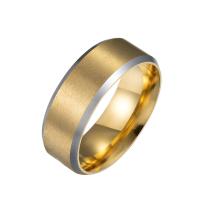 Rustfrit stål fingre Ringe, 316L Stainless Steel, forgyldt, mode smykker & forskellig størrelse for valg & for mennesket & mat, flere farver til valg, 8x2mm, Solgt af PC