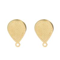 Stainless Steel Earring Drop Component, with loop, golden, 12x18x1mm, Hole:Approx 1.3mm, 100PCs/Bag, Sold By Bag