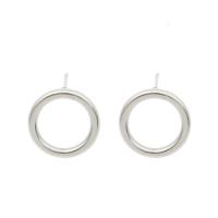 Stainless Steel Earring Drop Component, Donut, original color, 14x2mm, Hole:Approx 10mm, 100PCs/Bag, Sold By Bag