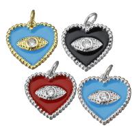 Brass Heart Pendants plated micro pave cubic zirconia & enamel & 1/1 loop nickel lead & cadmium free Approx 3mm Sold By Lot