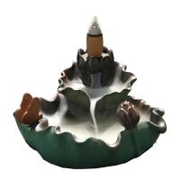 Backflow Incense Burner, Porcelain, cyan, 125x80mm, Sold By PC