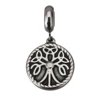 Stainless Steel European Pendants Flat Round vintage original color 28mm Sold By Lot