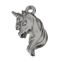 Stainless Steel Animal Pendants, Unicorn, vintage, original color, 17x27x3mm, Hole:Approx 3mm, Approx 50PCs/Lot, Sold By Lot