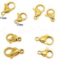 Stainless Steel Lobster Claw Clasp, different size for choice, gold, 100PC/Bag, Sold By Bag