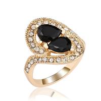 Zinc Alloy Finger Ring with Glass Gemstone plated fashion jewelry & for woman & with rhinestone 6mm*8mm 21mm Sold By PC