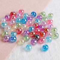 Acrylic Jewelry Beads, Round, AB color plated, more colors for choice, Hole:Approx 2mm