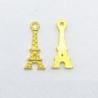 Tibetan Style, Tower, gold color plated, nickel, lead & cadmium free, 17x8x1.50mm, Hole:Approx 1mm, 100PCs/Bag, Sold By Bag