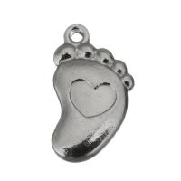 Stainless Steel Pendants, Foot, vintage, original color, 10x17x3mm, Hole:Approx 1.5mm, Approx 50PCs/Lot, Sold By Lot