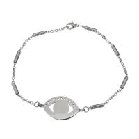 Stainless Steel Jewelry Bracelet oval chain & for woman original color 2mm Length Approx 8.5 Inch Sold By Lot