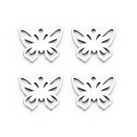 Stainless Steel Animal Pendants, Butterfly, hollow, 10X11.6mm, 20PC/Bag, Sold By Bag