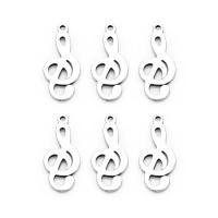 Stainless Steel Pendants, Music Note, 7X15.7mm, 20PC/Bag, Sold By Bag