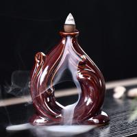 Backflow Incense Burner, Porcelain, handmade, for home and office & durable & different styles for choice, reddish-brown, 100*30*115mmuff0c100*30*120mmuff0c75*40*110mmuff0c85*40*115mmuff0c80*40*120mm, Sold By PC