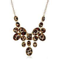Tibetan Style Jewelry Necklace, with Resin, gold color plated, twist oval chain & for woman, more colors for choice, nickel, lead & cadmium free, 70mm, Sold Per Approx 17.7 Inch Strand