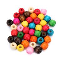 Wood Large Hole Bead, Drum, more colors for choice, 11x12.5mm, Hole:Approx 5mm, Approx 200PCs/Bag, Sold By Bag