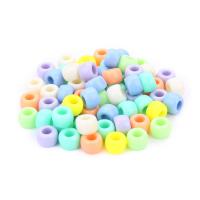 Acrylic Jewelry Beads, Drum, large hole, mixed colors, 5.7x8mm, Hole:Approx 3.8mm, Approx 200PCs/Bag, Sold By Bag