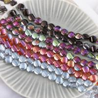 Fashion Glass Beads, Flat Round, plated, more colors for choice, 14mm, Hole:Approx 1mm, 50PCs/Strand, Sold By Strand