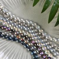 Perles en verre de mode, Placage, plus de couleurs à choisir, 9x12mm, Trou:Environ 1mm, 60PC/brin, Vendu par brin
