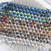 Fashion Glass Beads Round plated faceted 14mm Approx 1mm Sold By Strand