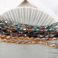 Perles en verre de mode, Placage, plus de couleurs à choisir, 8x13mm, Trou:Environ 1mm, 50PC/brin, Vendu par brin