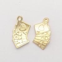 Tibetan Style Pendants, Poker, KC gold color plated, nickel, lead & cadmium free, 24x13x1.50mm, Hole:Approx 1mm, 100PCs/Bag, Sold By Bag
