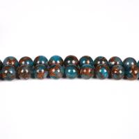 Cloisonne Stone Beads, Round, polished, different size for choice, more colors for choice, nickel, lead & cadmium free, Hole:Approx 1mm, Sold By Strand