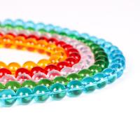 Perles en verre de mode, Rond, poli, normes différentes pour le choix, plus de couleurs à choisir, protéger l'environnement, sans nickel, plomb et cadmium, Trou:Environ 1mm, Vendu par brin
